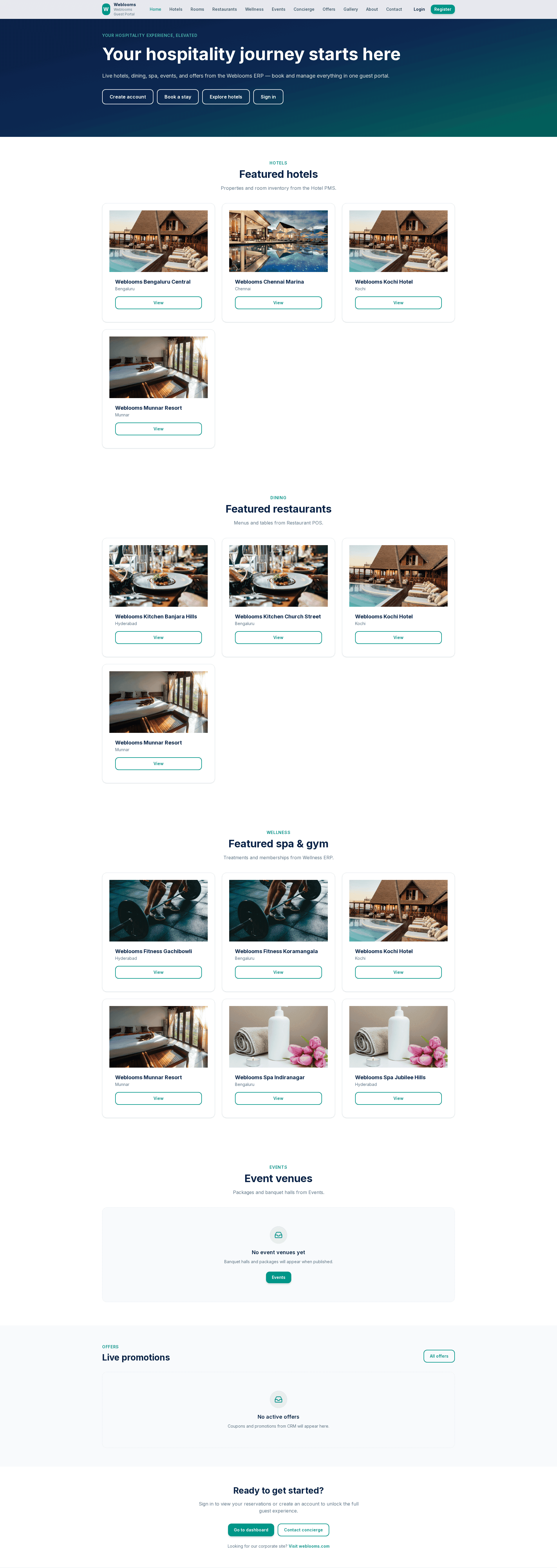 Customer portal marketing home